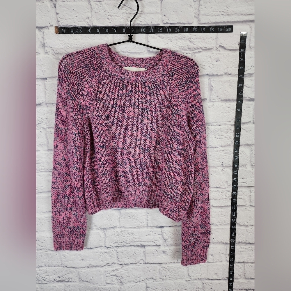 Revolve One Grey Day marled knit sweater with slightly cropped hem Small NEW